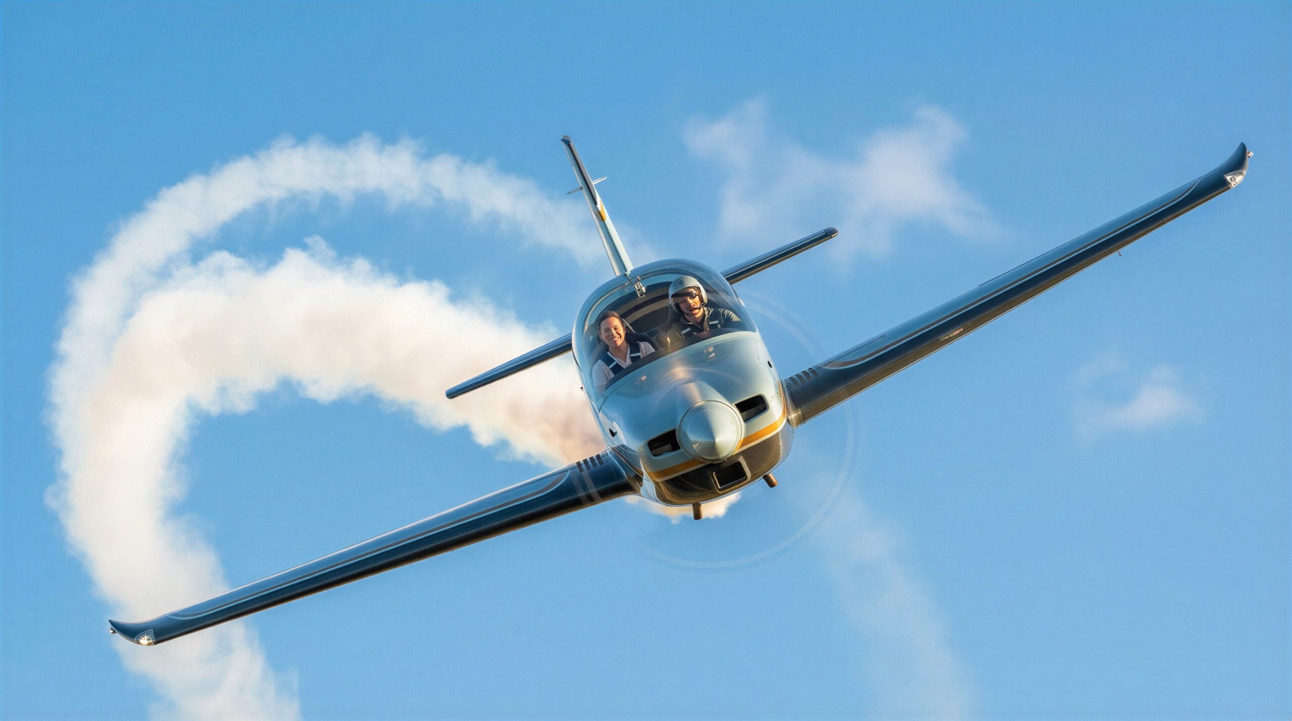 frontal blick auf ein Manöver eines Kunstfluges