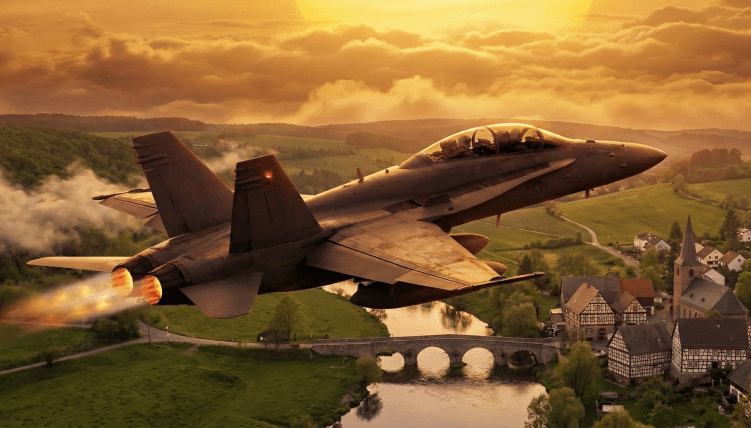 Kampfjet Cockpit während eines Manövers